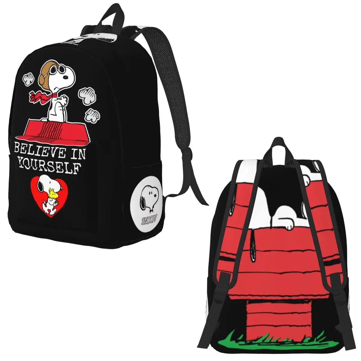 thumbnail image 1 of Mochila de Peanuts Charlie Brown y Snoopy para estudiantes de la escuela, mochila para niños y niñas, mochila para niños con perros Snoopy, bolsas para viajes, 1 of 5