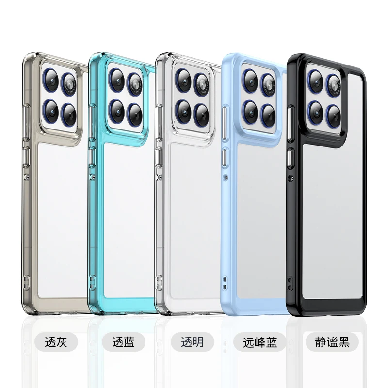 Clear Protective Case with Hard Back & Colorful Soft Edges