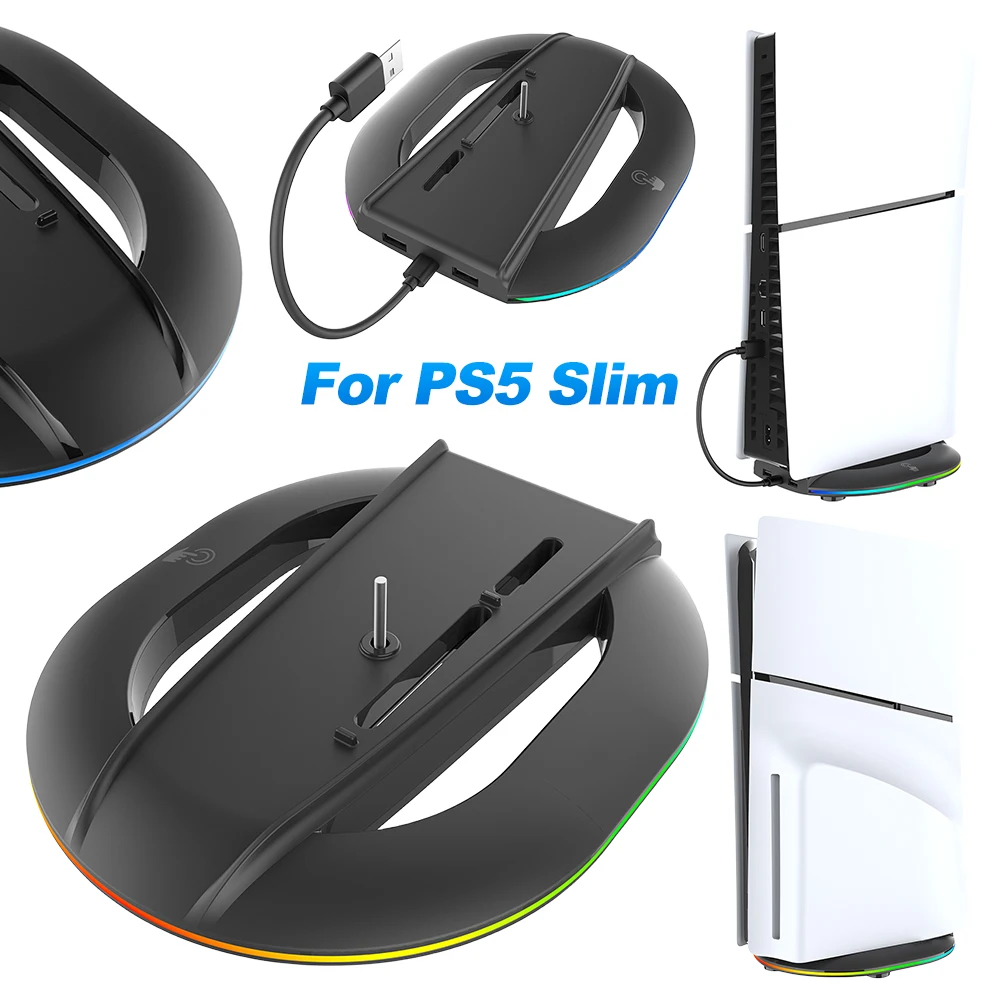 수직 스탠드 미끄럼 방지 베이스 스탠드, 거치대 콘솔 스탠드, PS5 슬림 콘솔 디스크 및 플레이스테이션 5 슬림 콘솔용 디지털