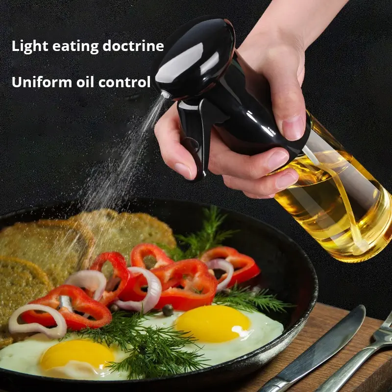 Kitchen Oil Bottle Cooking Oil Spray Olive Camping Barbecue Roasting Oil Bottle Fitness Barbecue Spray 1pc 200ML