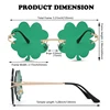 St. Patrick’s Day Glasses Irish Shamrock Sunglasses Green Four Leaf Clover Leprechaun Costume Accessories 5