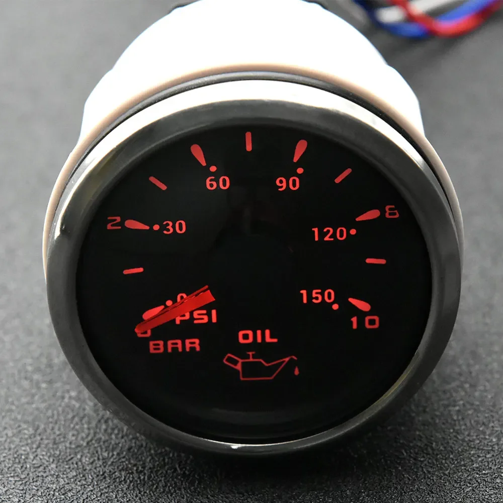 7 Color Light 52MM Pointer Oil Press Meter 0~10 Bar 0~150 PSI Oil Pressure Gauge