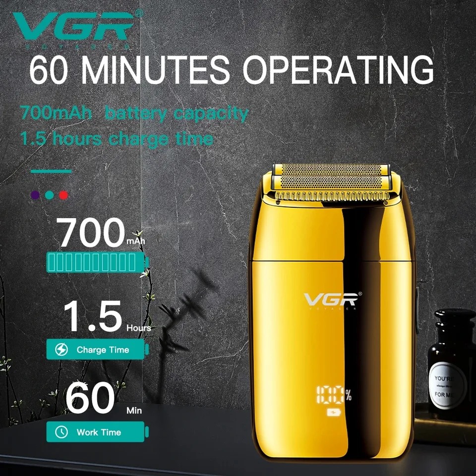 VGR Electric Razor Professional Rechargeable Beard Reciprocating Shaver Hair Trimmer For Men V-399_voghion.com