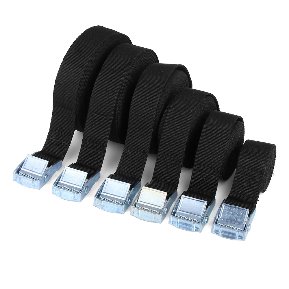 1-6M Black Hot New Buckle Belt Car Cargo Strap Strong ratchet Luggage Lashing Cargo Bundling Auto Accessories