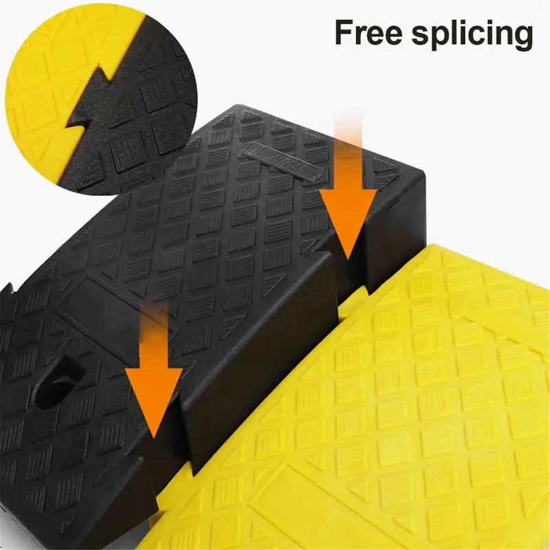 Car Wheel Driveway Ramps For Car Trailer Truck Bike Accessories Tires Curb Ramps Heavy Duty Threshold Ramp Kit 25X27X11cm/13CM