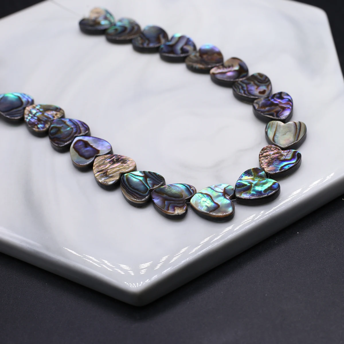 14'' Heart Natural Abalone Shell Beads Love Shell Loose Spacer Beads for Jewelry Making DIY Charms Necklace Bracelet Earrings