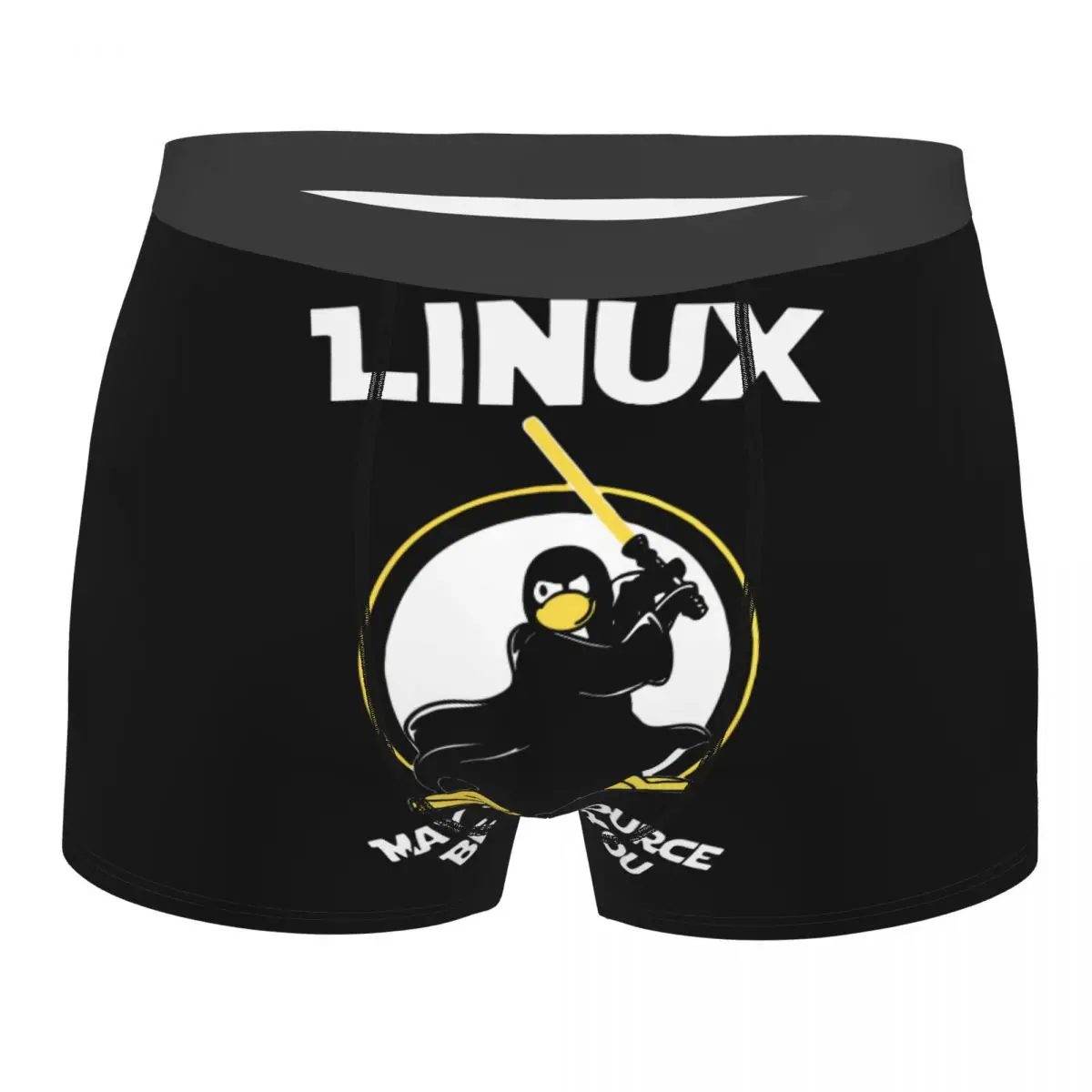 

Men Linux May The Source Be With You Underwear Penguin Programmer Developer Programming Nerd Funny Boxer Briefs Shorts Panties