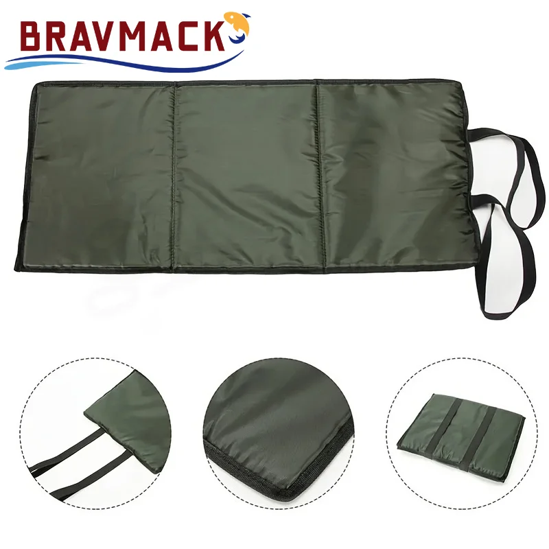 Tapis décrochage 3 couches pliable carpe 80x35cm avec éponge verte multifonction protection poissons