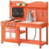 VEVOR Wooden Mud Kitchen Playset with Stove Sink & Faucet Kids Pretend Play Kitchen Set for Children Boys & Girls Birthday Gifts
