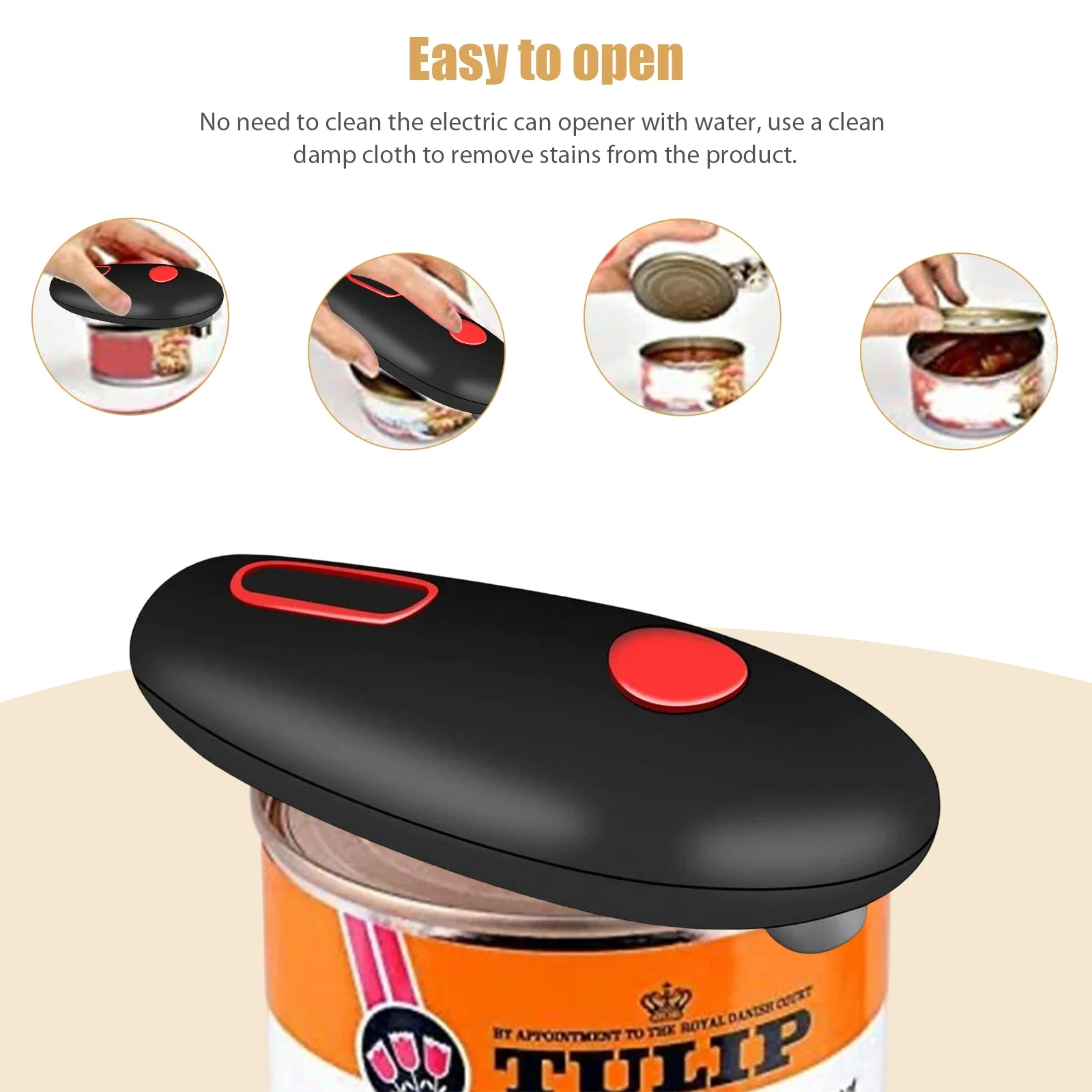 Portable Electric Can Opener Hands Free Electric Tin Opener Battery Powered One  Touch Switch Can Opener for Chef Kids Seniors - AliExpress