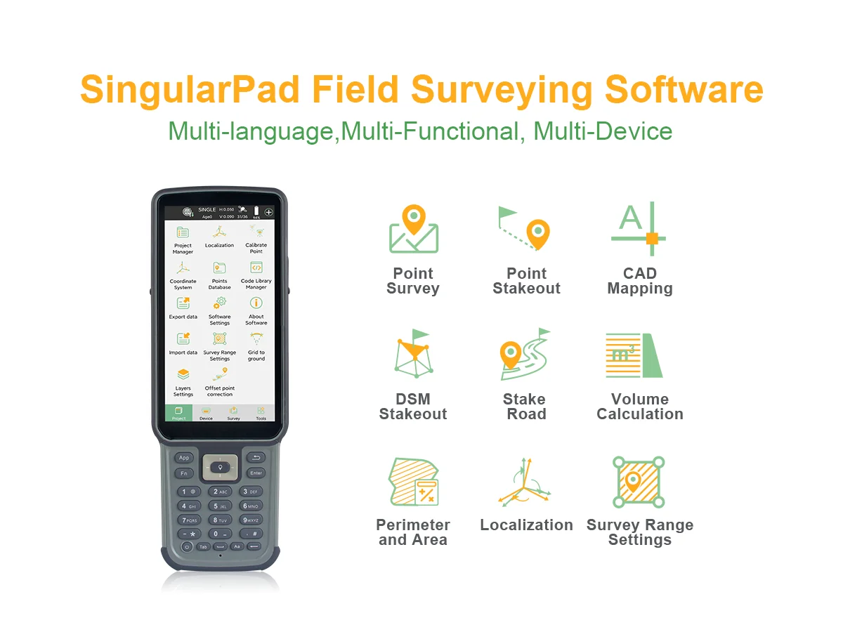 E1 RTK Rover Kit 10% Off GNSS Survey Equipment 20 Hours Endurance GPS with IMU H