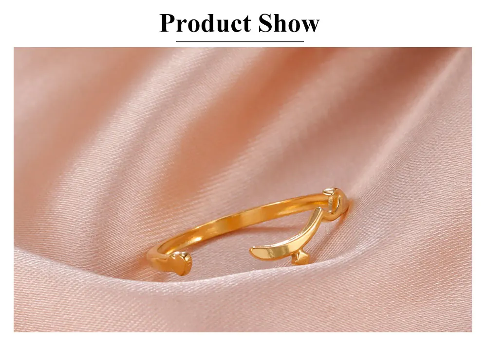Cazador Arabische Buchstaben-Liebesringe für Frauen, 2026, Edelstahl, Schmuck, verstellbare Ringe, Hochzeit, Geburtstag, Muttertag, Tag, Geschenk – Detail 4
