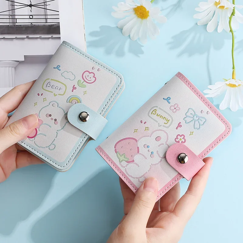 

PU Leather Business ID Card Holder Kawaii Cartoon Credit Bank Card Case 22 Slots Card Bag Portable Purse Wallet Photocard Holder