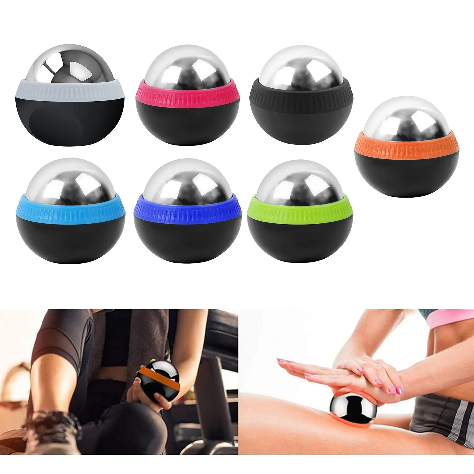 Stainless Steel Cold Massage Roller Cold&Heat Relief Massage Ball Deep Tissue 5