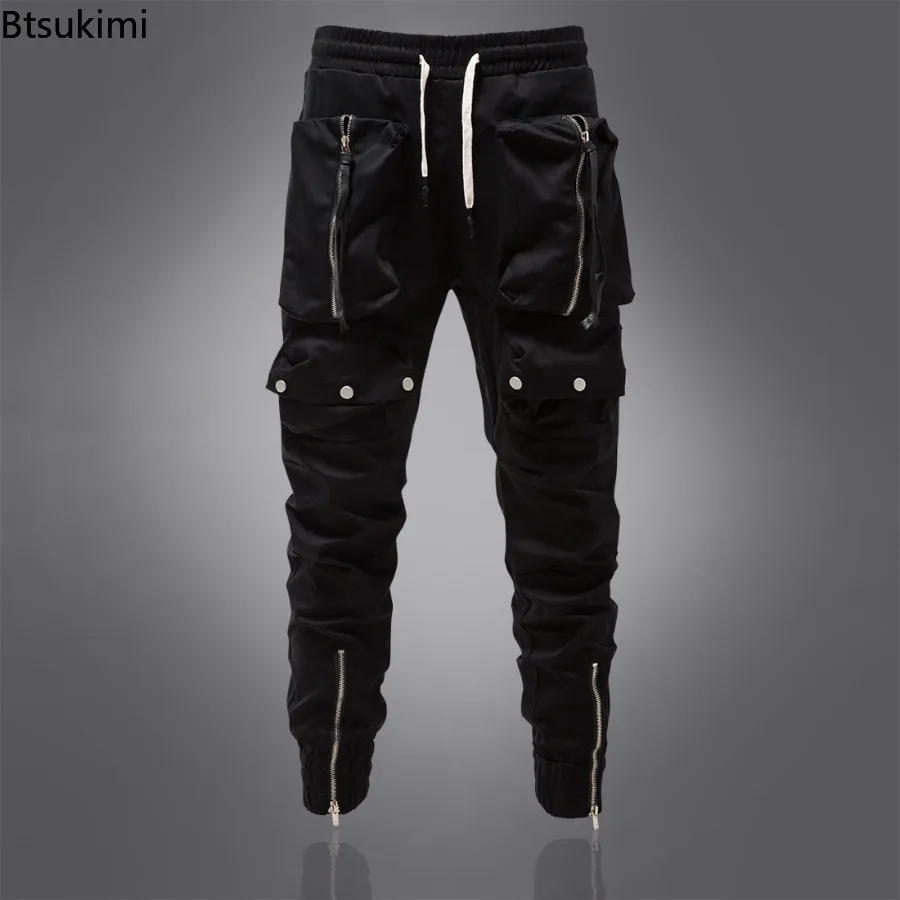 Männer Y2K Cargo Hosen Zipper Große Tasche Outdoor Taktische Jogger Hosen Trend Streetwear Punk Leggings Hosen Jogginghose Männlich
