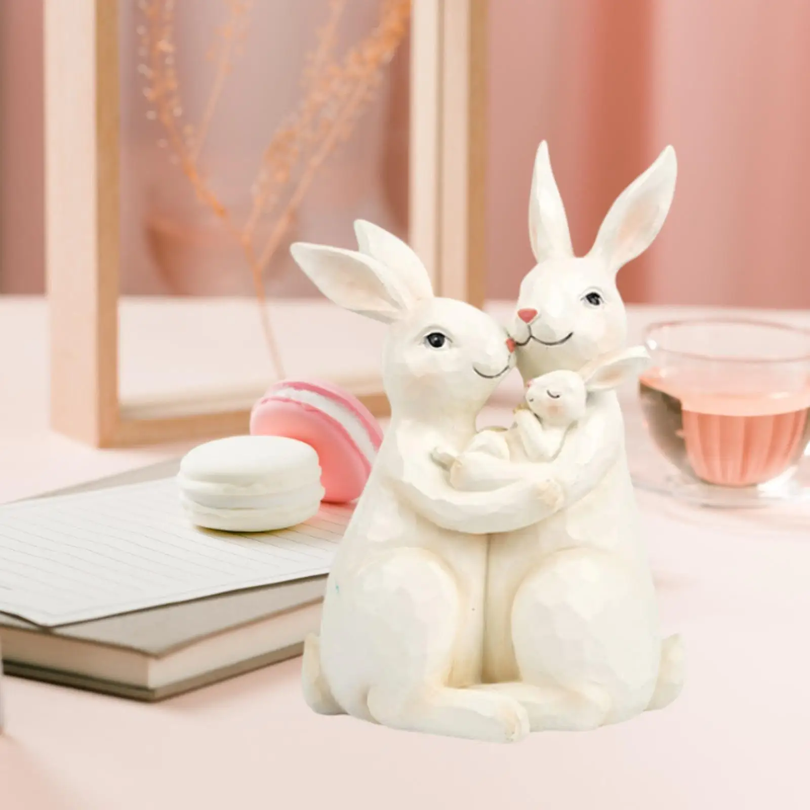 تمثال عائلة الأرانب، قطعة مكتبية زخرفية، تُعدّ هدي...