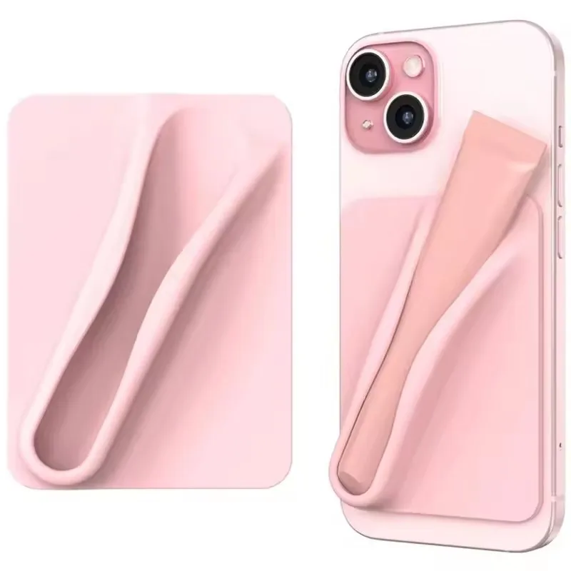 Support de rouge à lèvres en Silicone souple, support adhésif fort pour iPhone 15 14 16 Pro Max Samsung S24 S25, support universel
