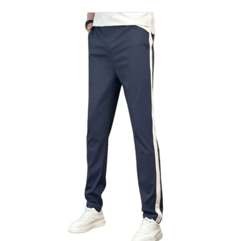 Elegant Fashion Harajuku Slim Fit Male Clothes Loose Casual All Match Sports Pants Pockets Thin Straight Leg Wide Leg Pants