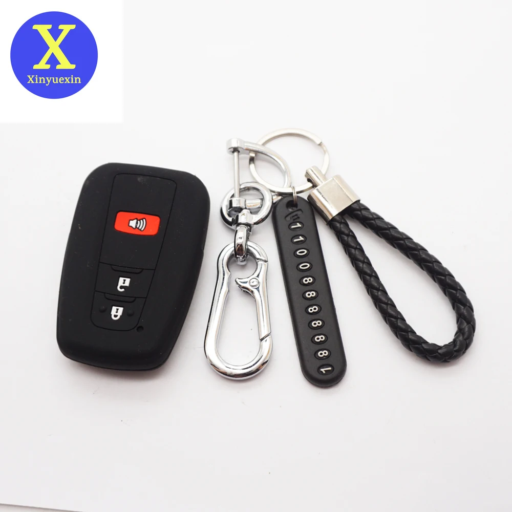 

Силиконовый чехол Xinyuexin для автомобильных ключей, чехол для Toyota Prius, чехол для ключей с тремя кнопками