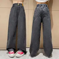 Mädchen Jeans im Trendigen Geraden, Breiten Schnitt – Bild 2
