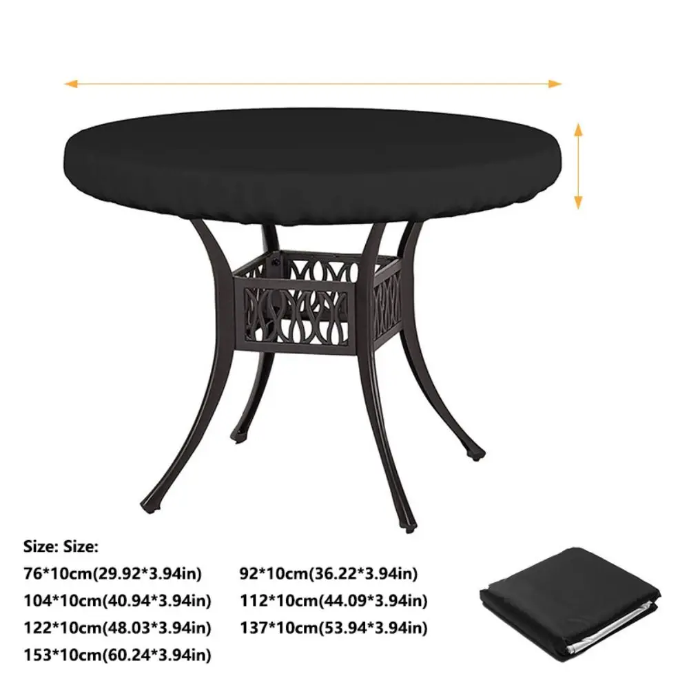 Premium Waterproof Round Table Outdoor Cover - Dustproof, Breathable, UV Resistant Garden Furniture Protection