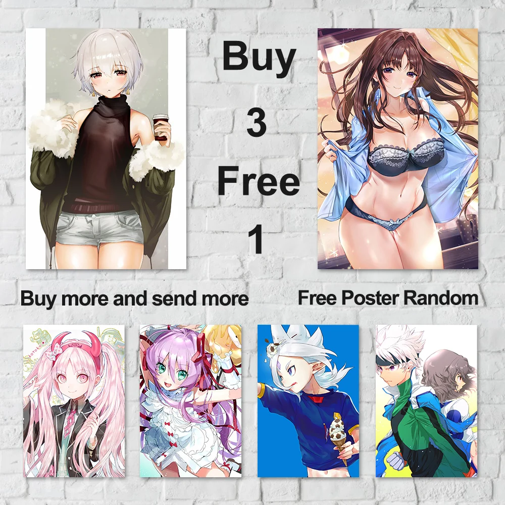 

Manga Sexy Girl Anime Girl Wall Art HD Poster Canvas Print Painting Boy'S Room Home Decore Luxury Custom Aesthetic Picture Mural