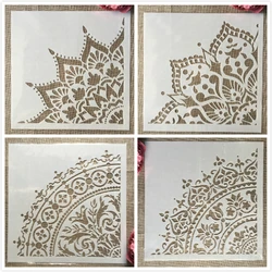 30*30cm Mandala 1/4 Wheel Round Geometry DIY Layering Stencils Painting Scrapbook Coloring Embossing Album Decorative Template