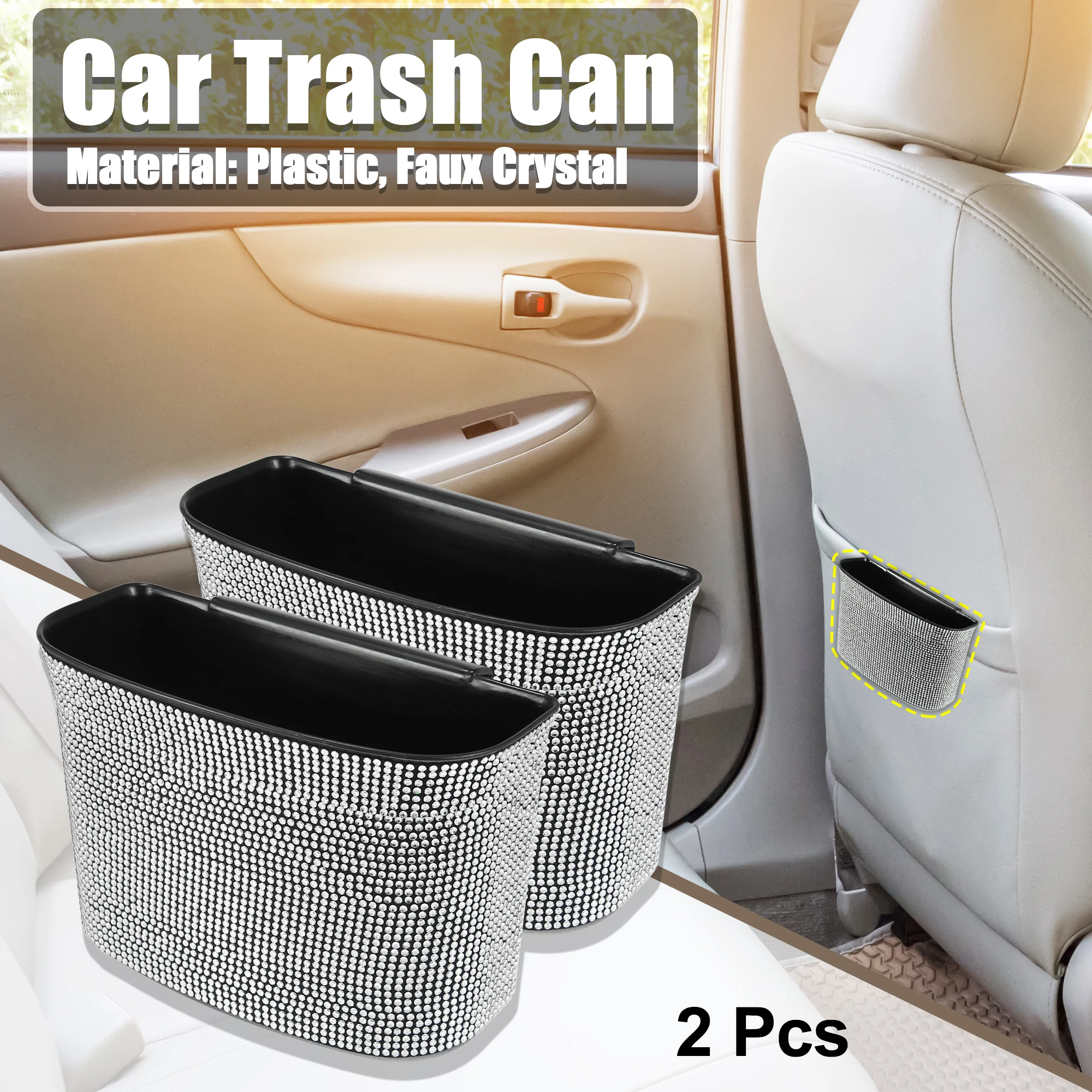 

2 шт., водонепроницаемые мини-корзины для мусора автомобиля