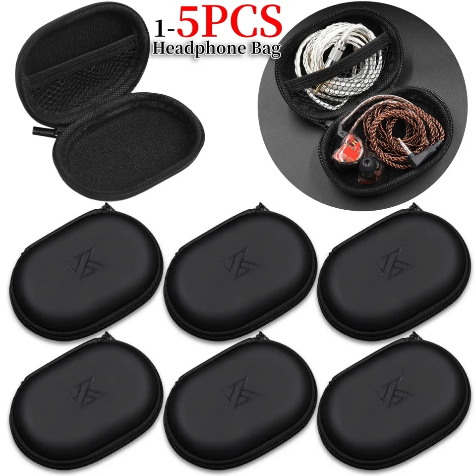 KZ Earphone Accessories Hard Case Bag With Logo Portable Oval
