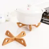 1 Pc Bamboo Cross Pot Bottom Stand Trivet Pot Rack Heat Insulation Anti Scald Cup Dish Holder Draining Rack 5