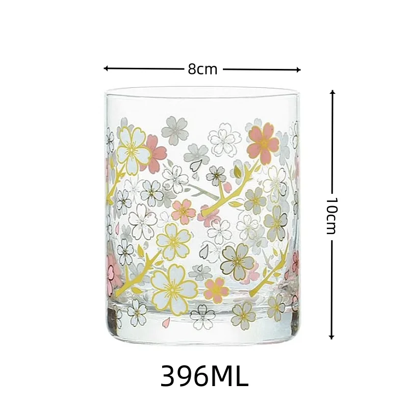 396ml Cold Water Color Changed Glass Cups Round Mouth Coffee Mug Wine Glass Gradient Color Girl Mug