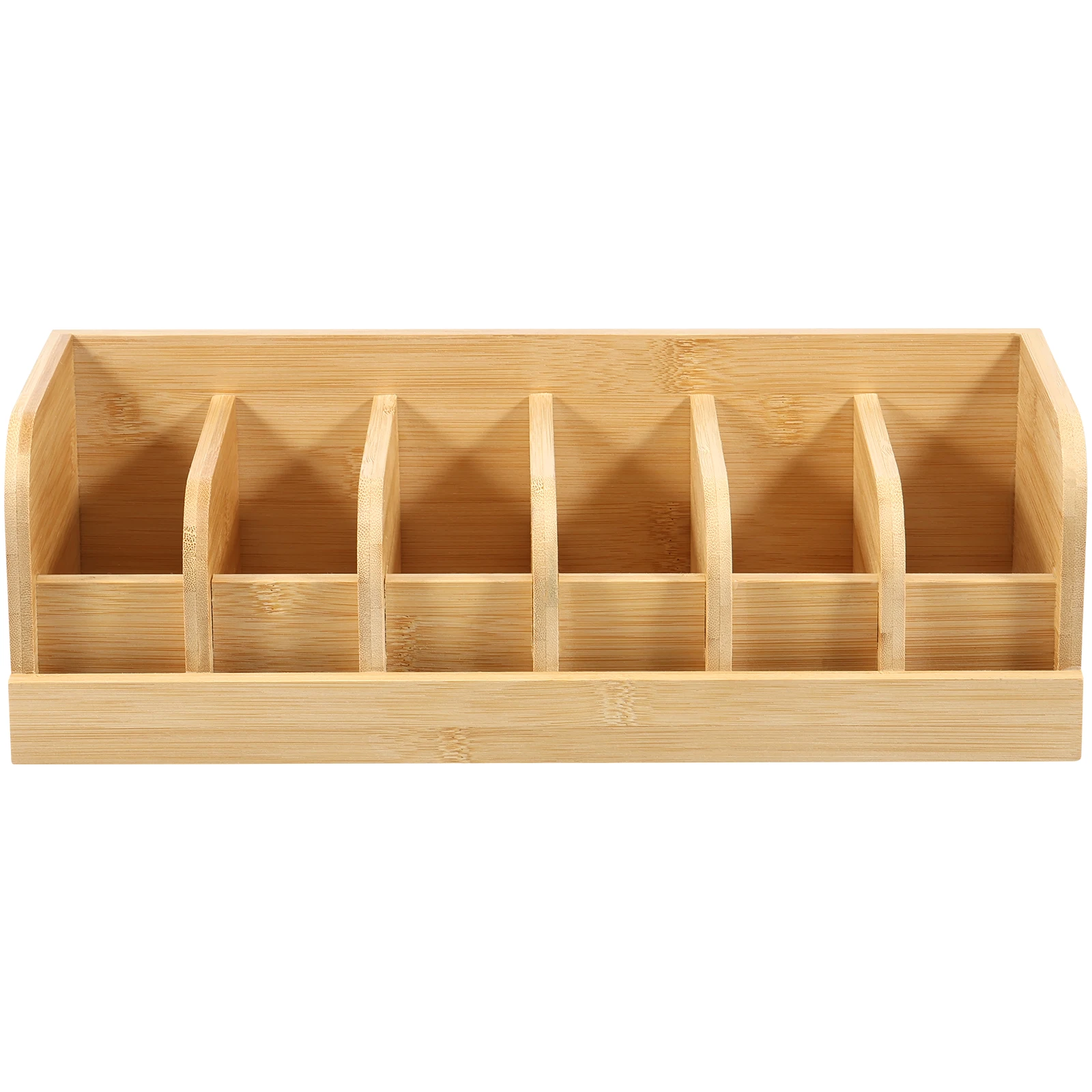 Belt Organizer Box 6 Grids Belt Storage Rack for Closet and Drawer Save Space Tie and Belt Bamboo Display Case for Men Women 6