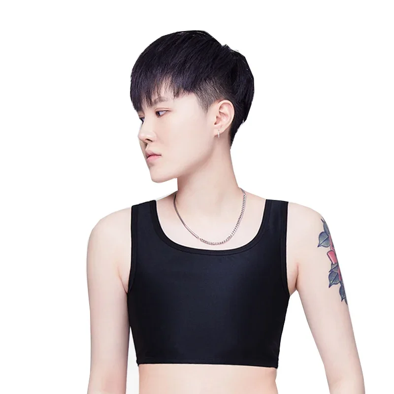Chest Binder HaleyChan 3 Rows of Hook Mesh Breathable Plus Size Chest Binder for Tomboy Trans Lesbian Crossdresser FTM Corset Strapless Top
