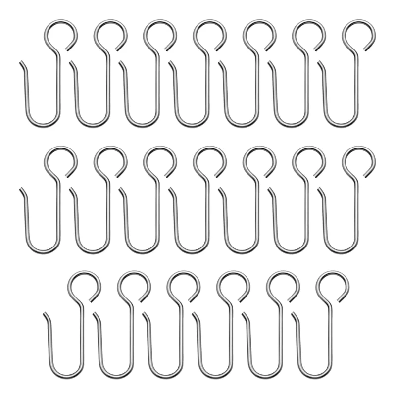 Handy Curtain Accessories Metal Curtain Track Install Hooks S Shaped Stainless Ceiling Shower Curtain Decoration Hooks