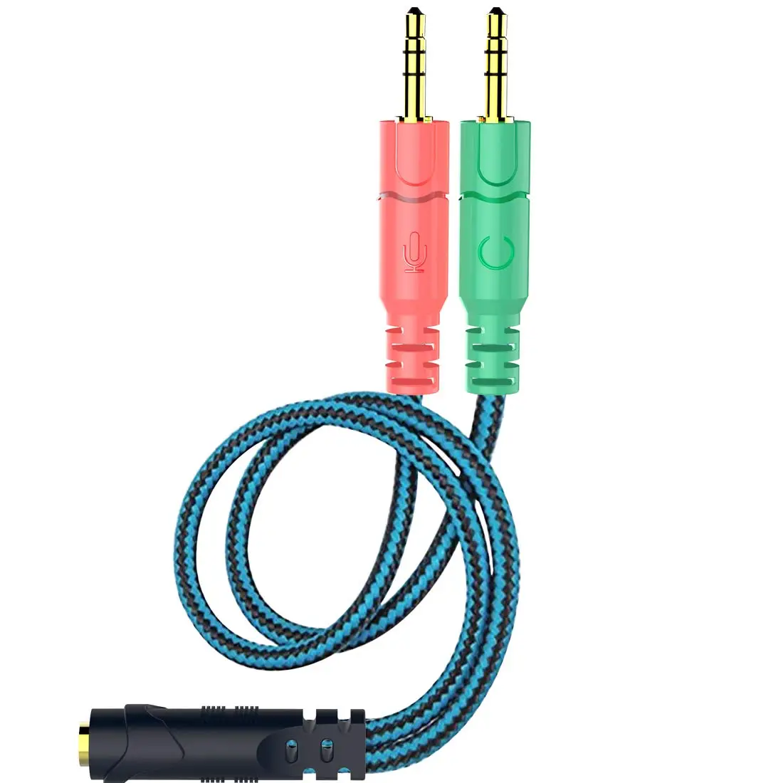Braided Replacement PC Splitter Cable Extension Cord For Kingston HyperX Bose Logitech Sennheiser JBL Gaming Headsets