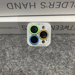 Luminous Camera Protector: Ceramic Lens Ring with Tempered Glass Cover - 17(2pcs (Green Yellow Blue)
