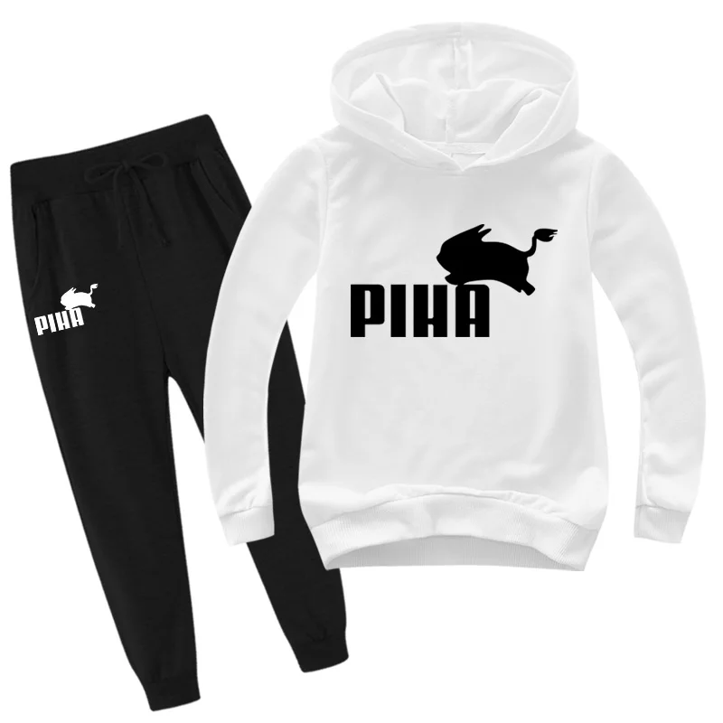 PIHA Rabbit Tracksuit Spring Sport Suit Kids Cartoon Printed Hoodie Pants 2pcs Sets Baby Boys Clothing Sets Toddler Girl Outfits kids clothing set,girls clothing set,kids sports suit,boys clothing set,children sports suit,kids sweatshirt set,boys tracksuits suit,boys tracksuits