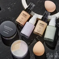 4pcs Make Up Set Initial Beauty Skin Makeup Primer Moisturizing Oil Control 3-in-1 Setting Powder Cosmetics Wholesale Christmas 2