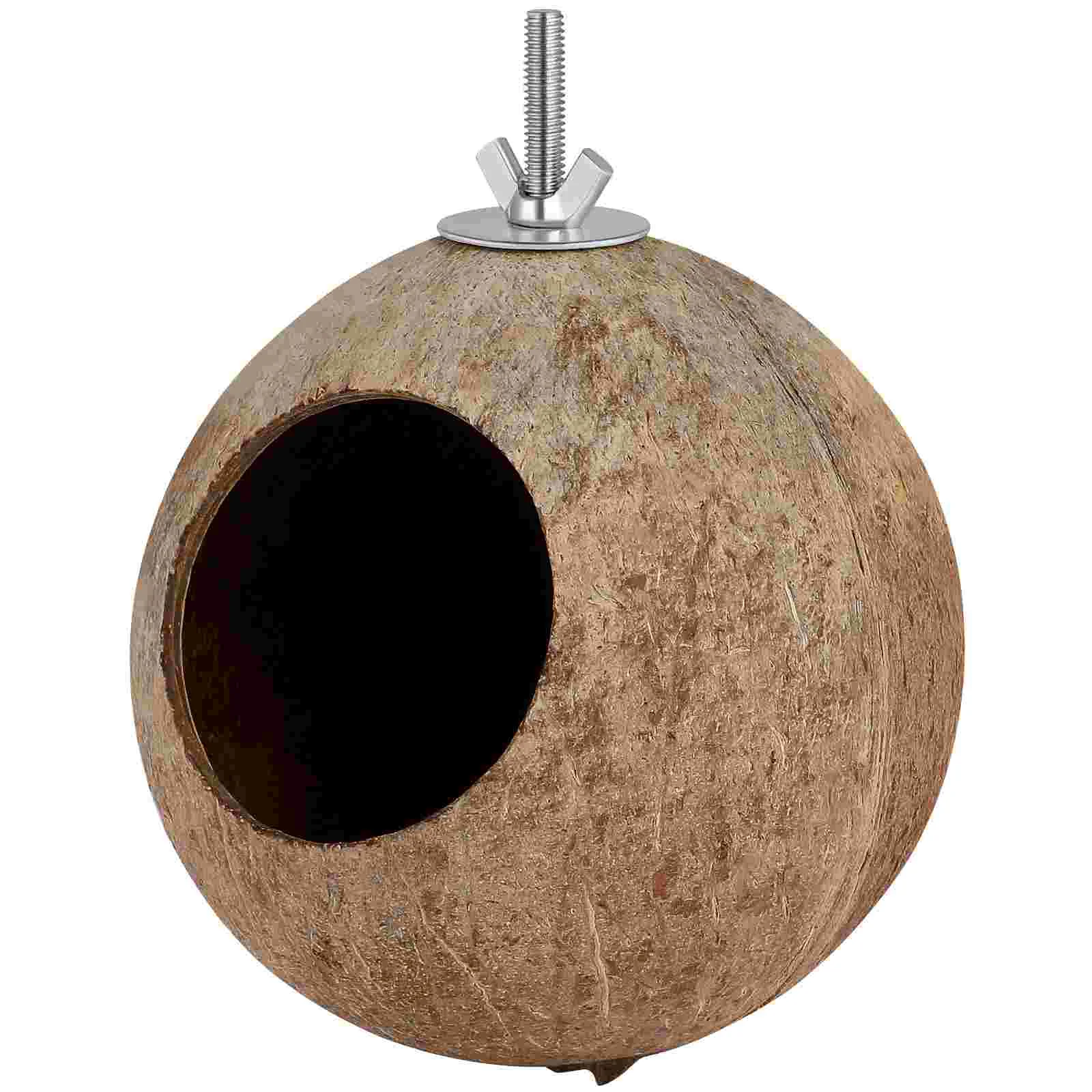 Bird Cage Pet Birds Nest Hanging The Bird's Coconut Shell for Bamboo Wooden Baby bird cage,bird nest