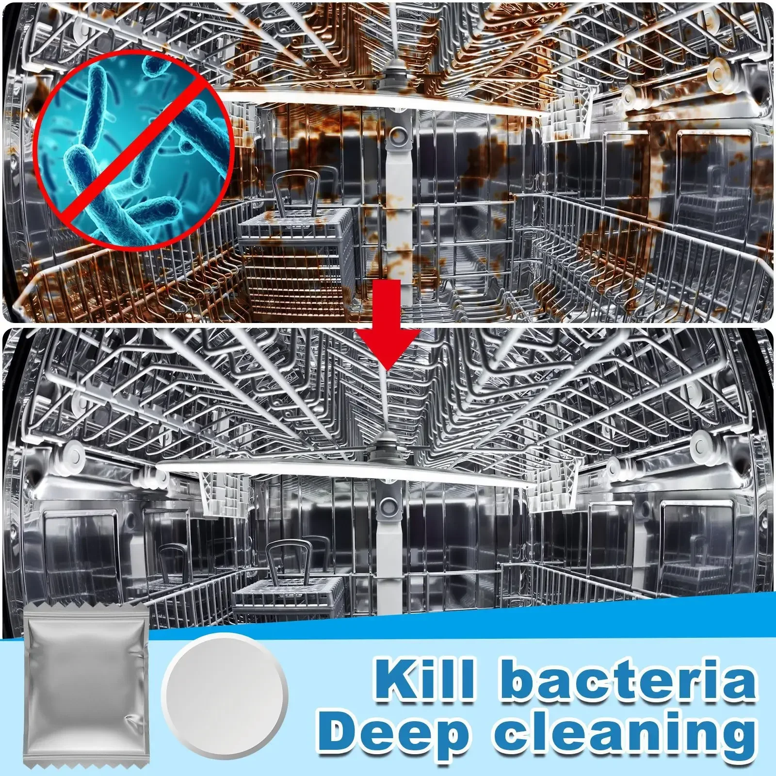 20pcs Dishwasher Cleaner Strong Oil Stain Removal Descaling Detergent Tablets Kitchen Cleaning Tools Dishwasher Cleaning