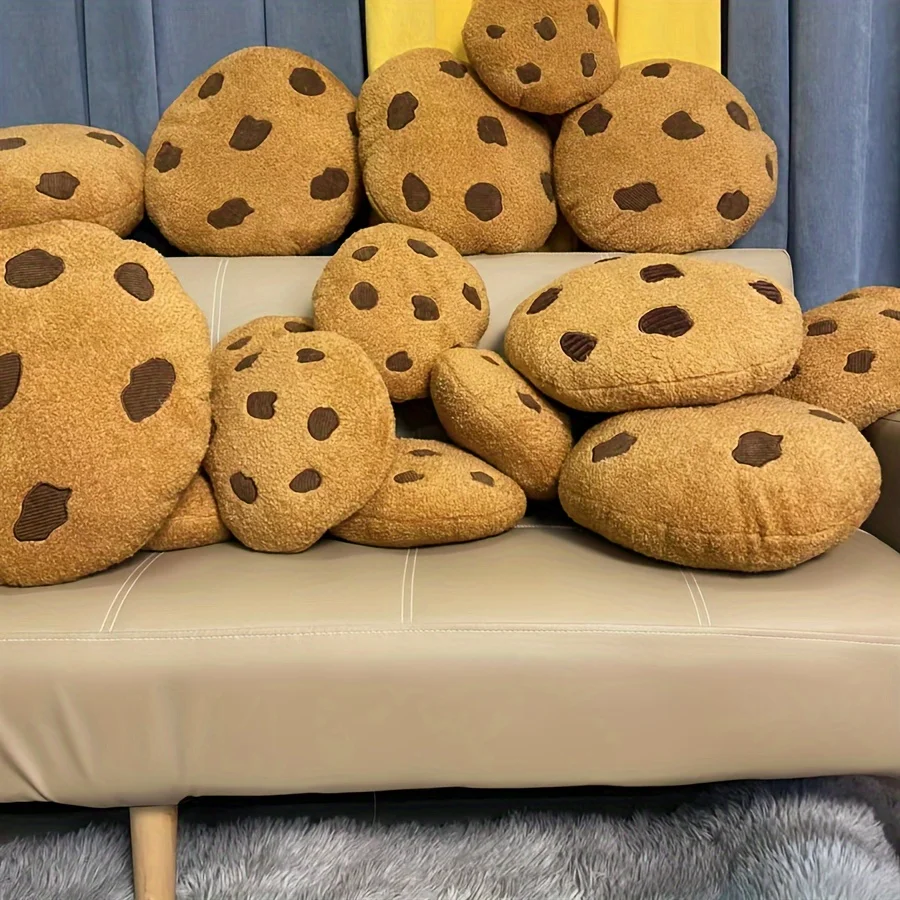 Cookie Pillow Chocolate Chip Cookie Pillow Food Shaped Pillow Round Soft for Floor Couch Sofa Cushion Bedroom Decor Gift