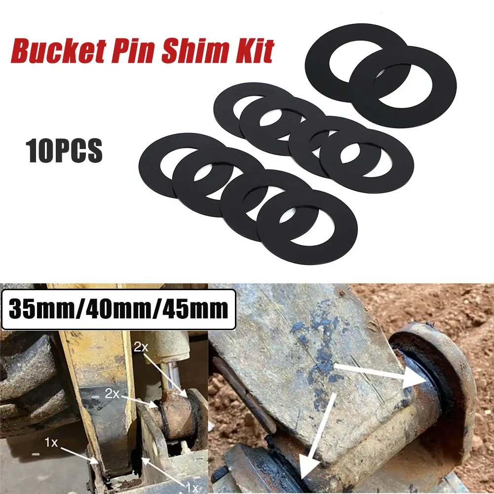 35mm/40mm/45mm Excavator Bucket Pin Shim Kit For Excavator And Skid Steer Cat Bobcat Deere Komatsu For Yanmar Wacker Neuson