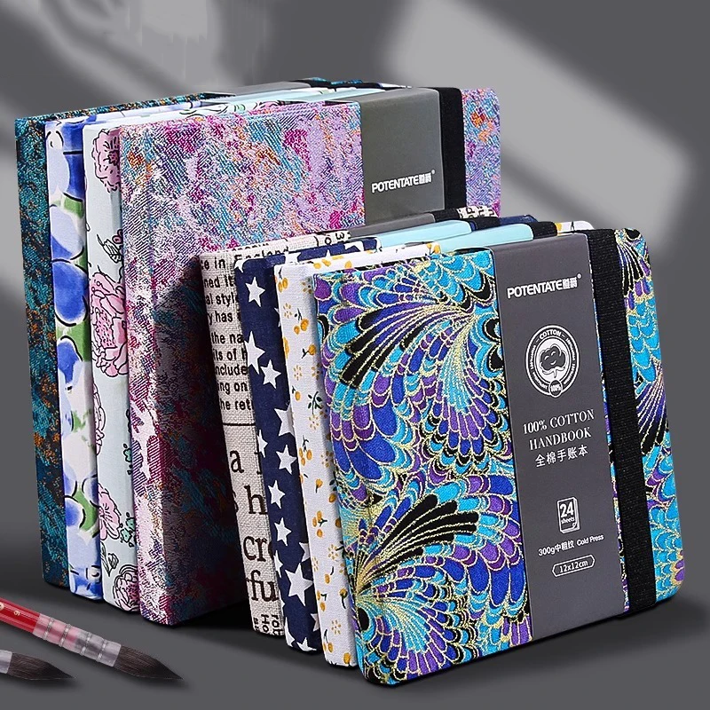 Premium 100% Cotton Watercolor Paper Sketchbook - 24 Sheets, 300gsm