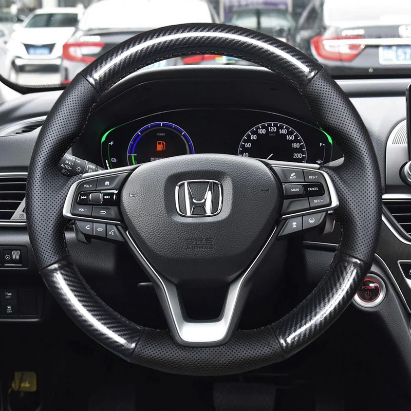 

Сделай Сам, сшитая вручную, из углеродного волокна, черная, оригинальная кожа, фотосессия для Honda Accord 10 X шкуры Odyssey 2018-2022