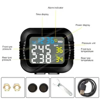 Motorcycle TPMS Tire Pressure Monitoring System Temperature Alarm With 2 External Sensors Moto Tyre Alarm Systems Real Time - Image 5