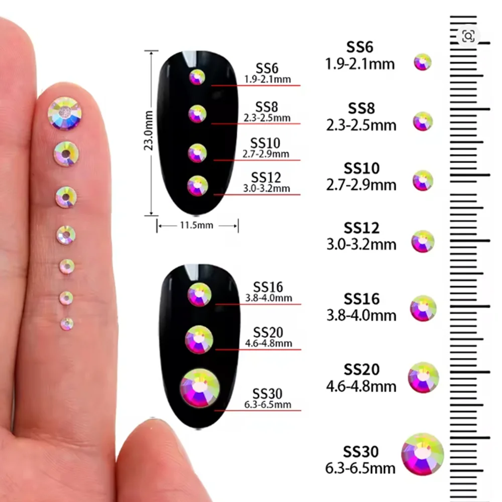 VC Mokka Opal Strass Glas Kristall Flatback Diamant Strass Steine Glitzer für Nail Art DIY Zubehör Handwerk Dekoration – Detail 12