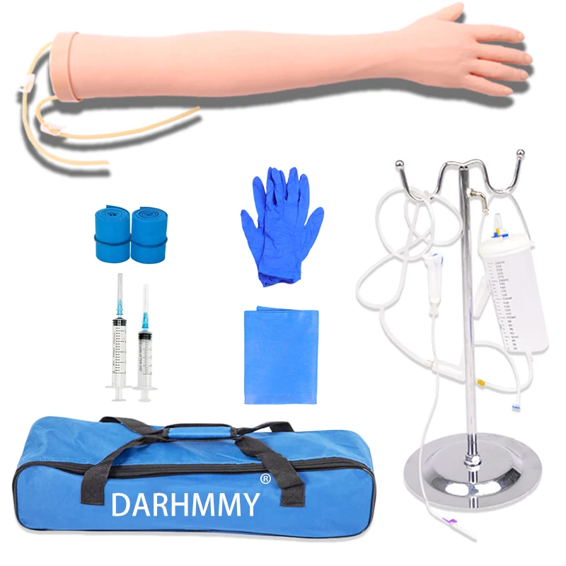 

DARHMMY IV Injection Arm Phlebotomy Intravenous Infusion Practice Kit Venipuncture Nurse Training Blood Drawing Arm Model Kit