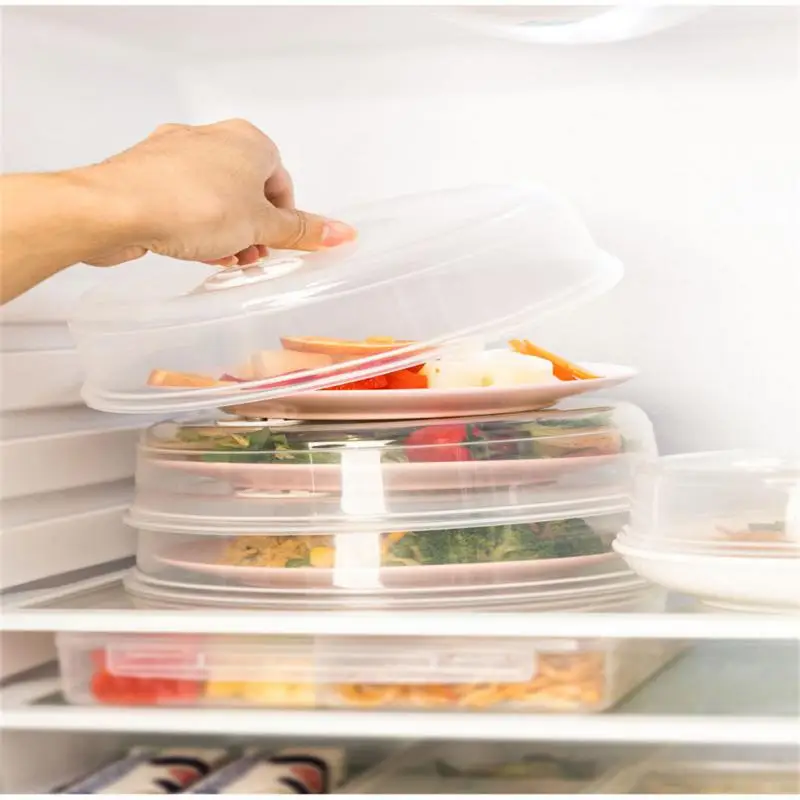 Heating Sealing Lids Save Space Plastic Microwave Food Lid Kitchen Tools Heating Sealing Cover Stackable Transparent Anti-splash