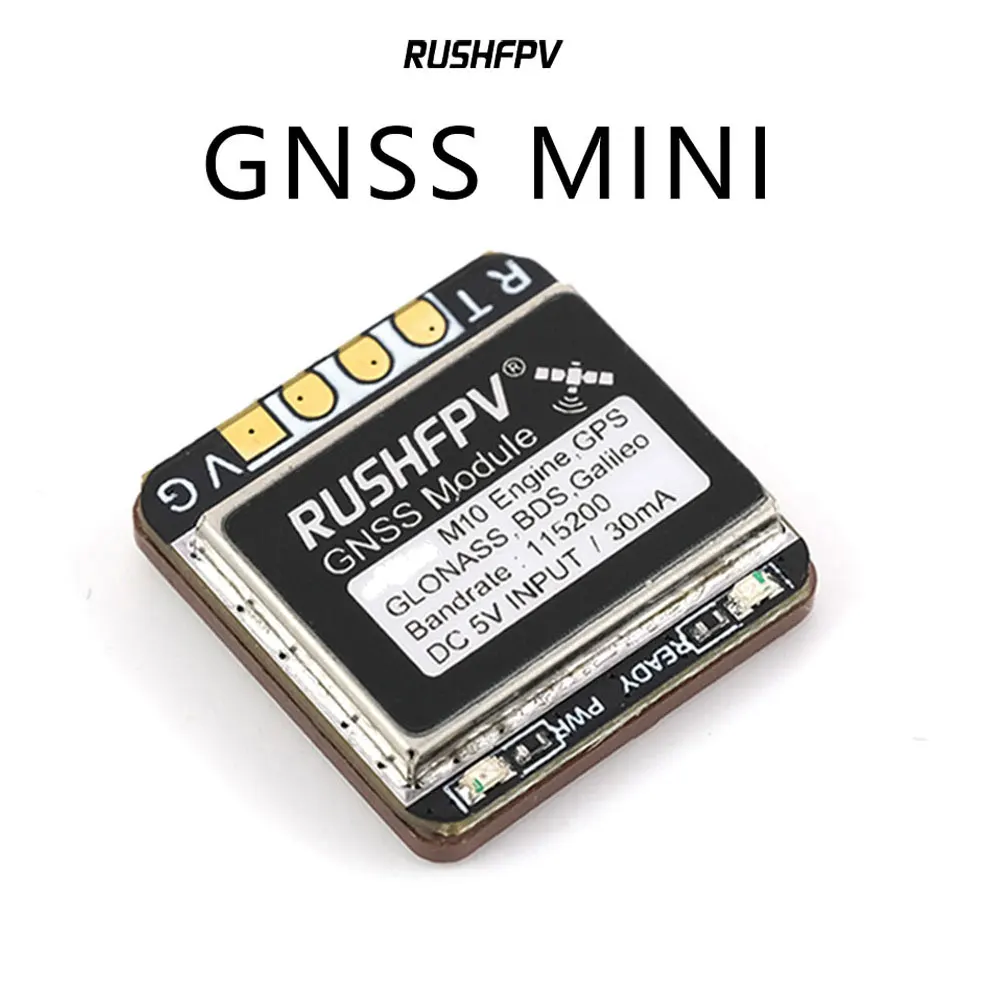 RUSHFPV GNSS MINI M10 UBX NMEA Module GPS double protocole antenne en céramique intégrée pour avion RC FPV longue portée