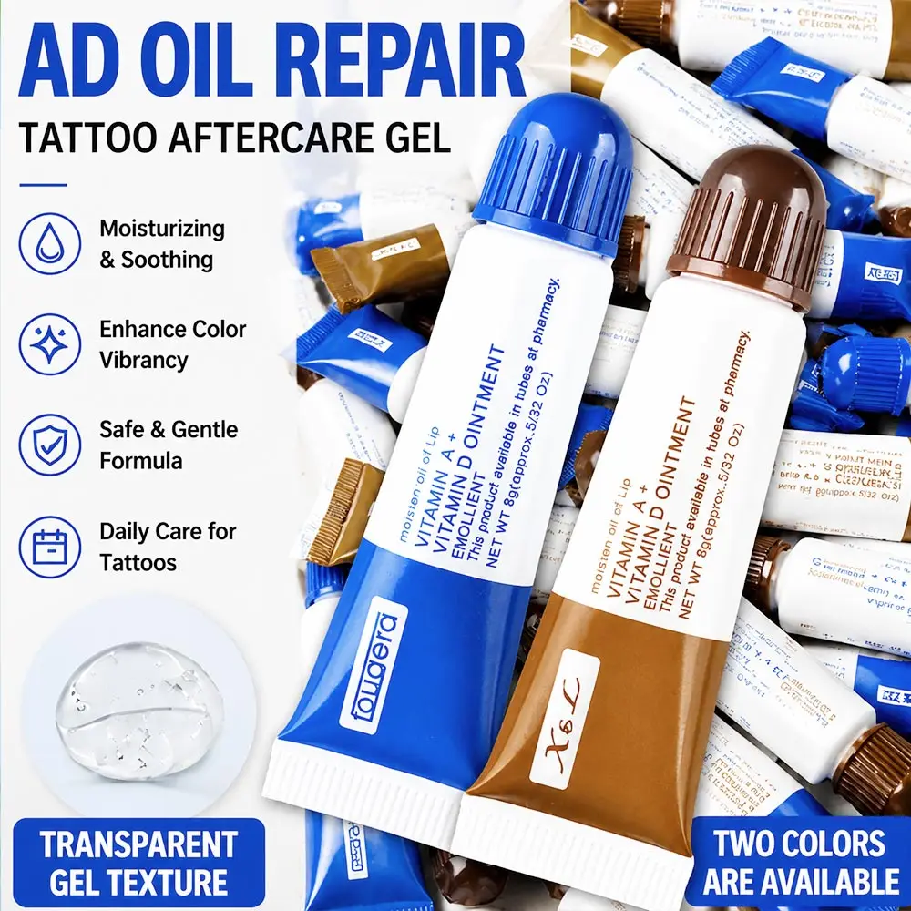 100/50/5 Pezzi Gel per Cura Post-Tatuaggio con Vitamina A e D, Crema Trattamento Anti-Cicatrice, Riparazione e Cura della Pelle, Accessori per Tatuaggi